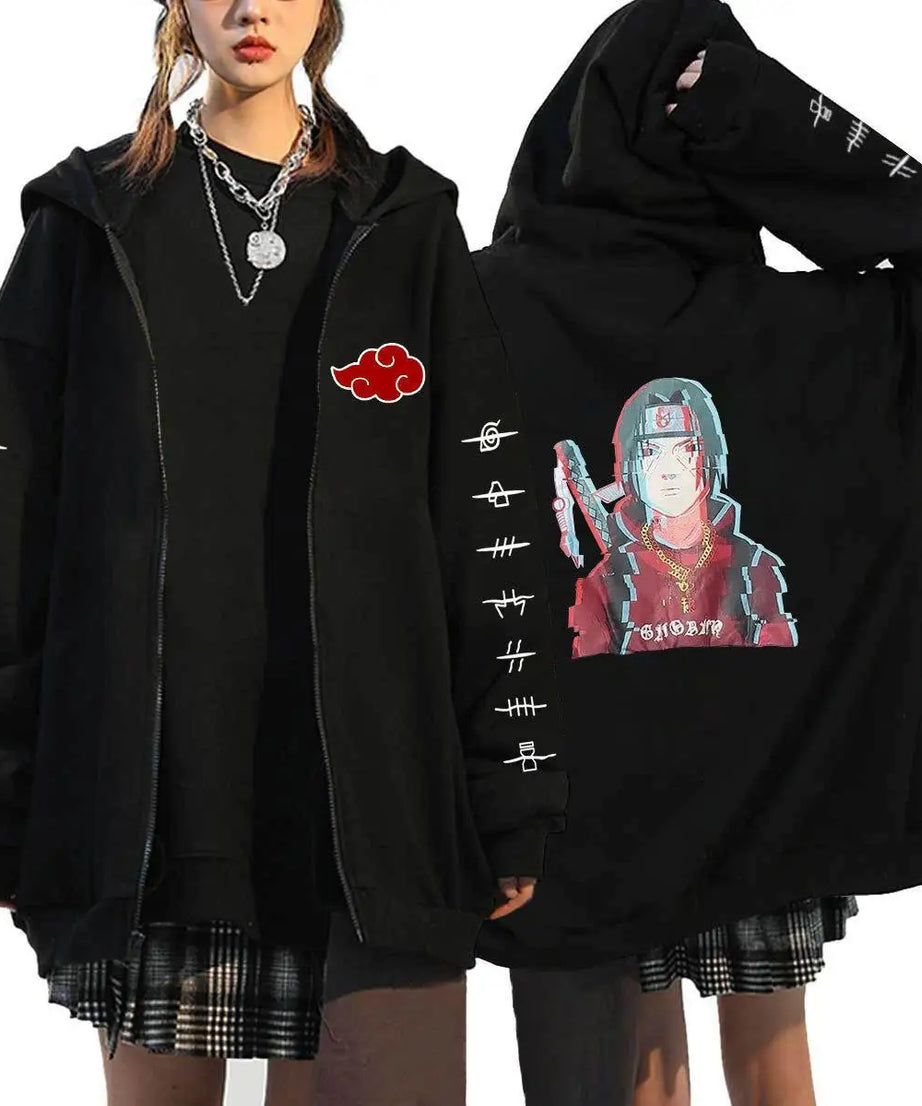 Autumn Zip Up Jacket Anime Naruto Figures Sweatshirt Men Women Plus Size Casual Clothing Harajuku Coat Halloween Gifts
