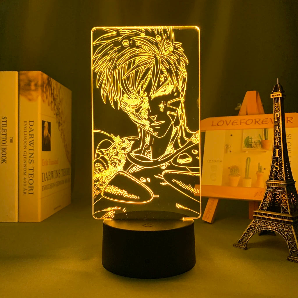 One Punch Man Saitama Figure Led Night Light Lamp for Home Decoration Nightlight Cool Manga Store Decor Ideas Table 3d Light