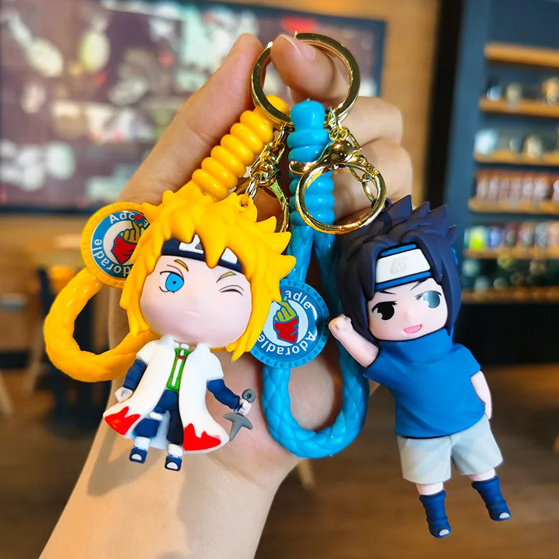 New Cute Japanese Anime Character Naruto 3D Keychain Couple Backpack Car Key Pendant Party Decoration Children's Gift