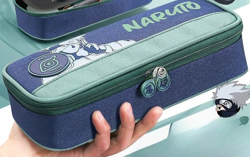 Naruto anime creative canvas stationery case student pencil case personalized children's large capacity pencil case gift