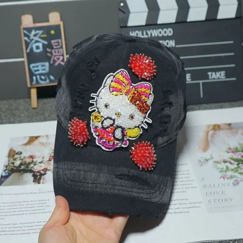 Sanrio Peaked Cap Women's New Hello Kitty Age-reducing Sports and Leisure Baseball Cap Sun Protection Versatile Sun Hat