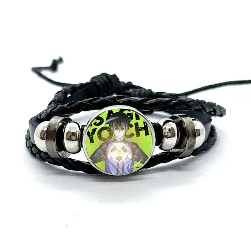 Anime Blue Lock Isagi Yoichi Chigiri Bachira Leather Bracelet Cosplay Unisex Adjustable Punk Wristband Jewelry Props
