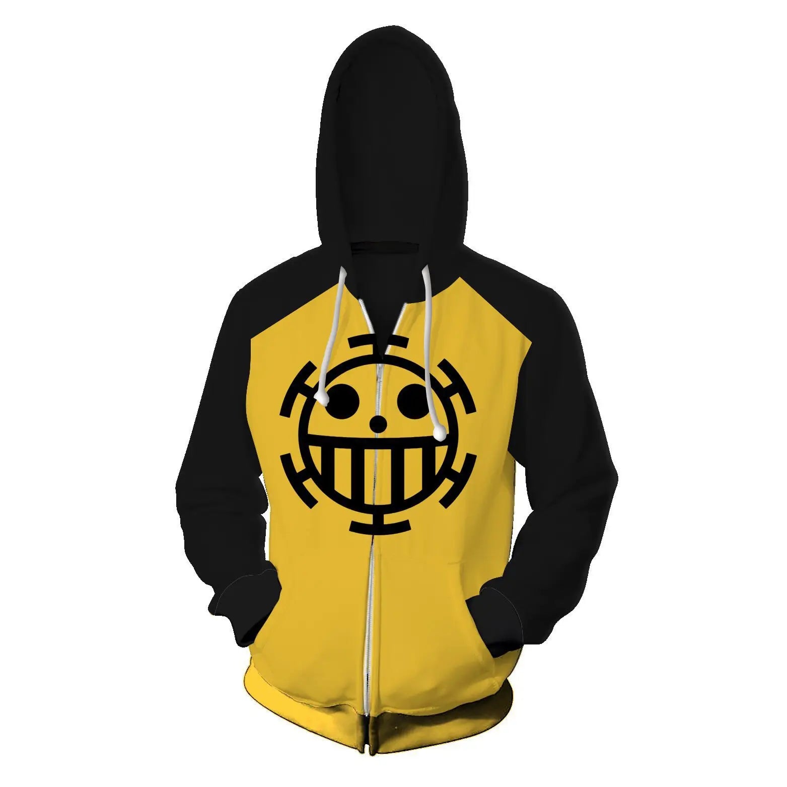 Anime One Piece Luffy Trafalgar D. Water Law Hoodie Cosplay Costume Long Sleeve Sweatshirt Sweater Zip Up Coat Jackets