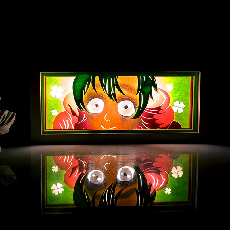 Anime series paper-cut light room bedroom night light atmosphere light remote control colorful light box
