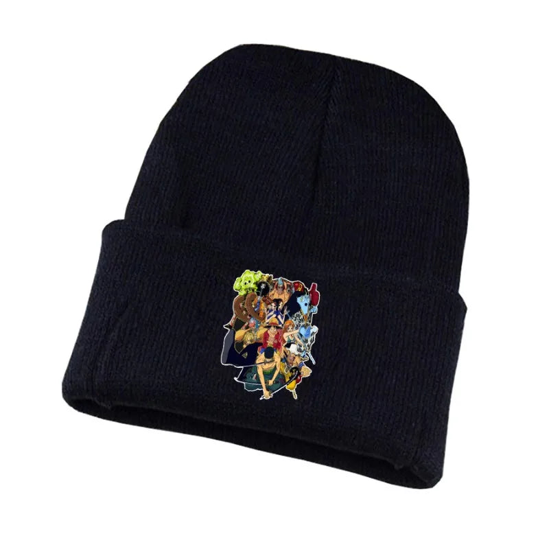 New Anime Cute One Piece Embroidered Beanies Hat Men Women Winter Autunm Warm Knitted Bonnet Cap Wool Skullies Boys Beanies Caps