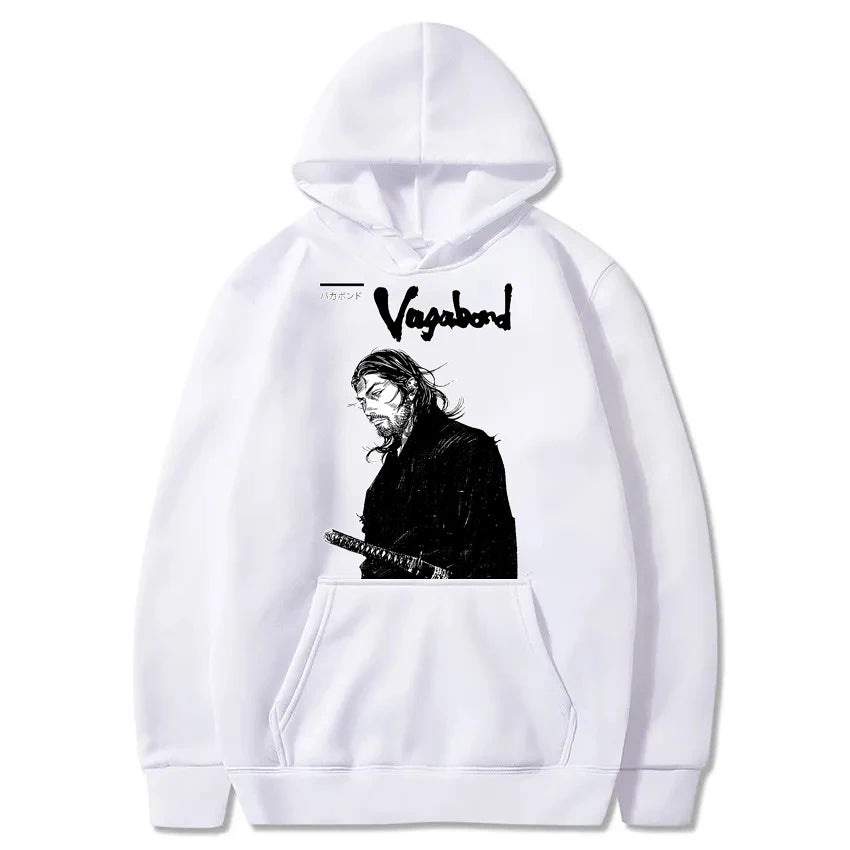 Manga 90s VAGABOND Miyamoto Musashi Print Man Hoodies Acg Fans Streetwear Hipster Otaku Clothing Casual Girl Sweatshirts
