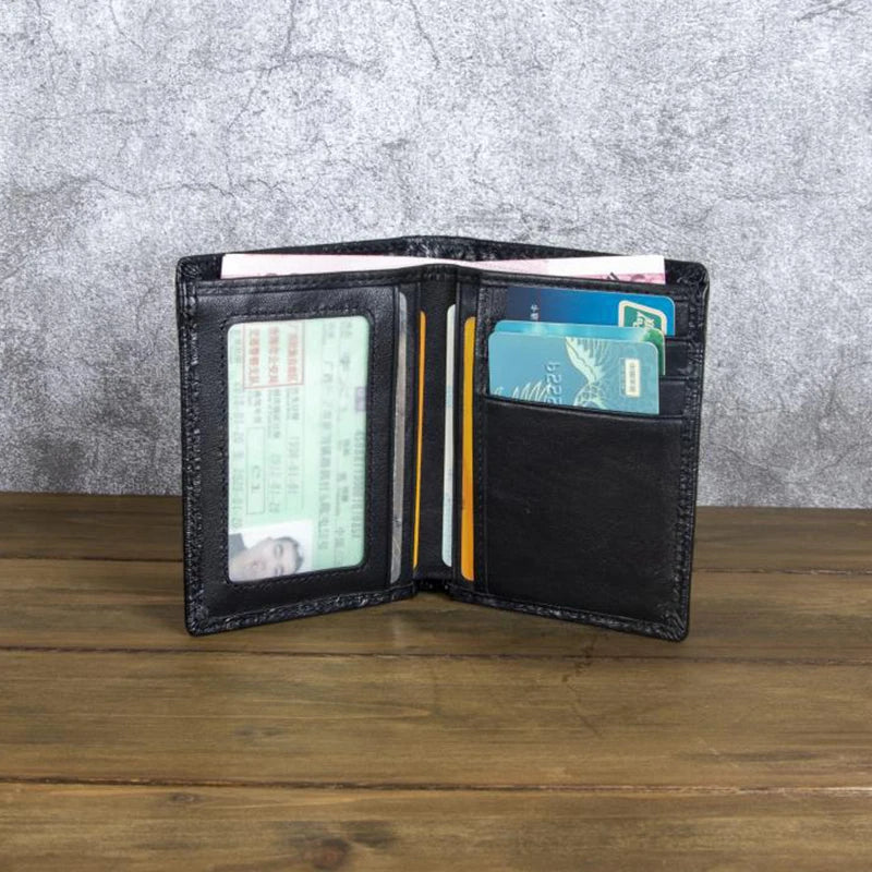 High Quality Genuine Leather Short Wallet 3D Dragon Style Card Wallet Vintage Bifold Small Purse for Man Male Gift Purses