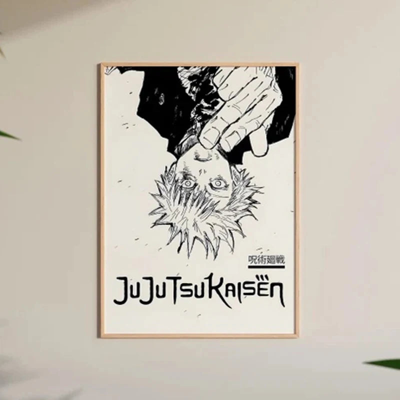 Jujutsu Kaisen Canvas Art – Itadori, Gojo, Fushiguro & Toji Anime Poster (Unframed)
