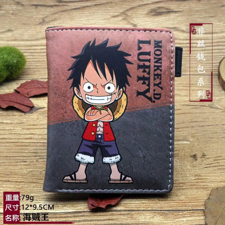 Anime One Piece Figure Wallet Luffy Purse Zoro Ace Bounty Order Skeleton Pattern Pu Kawaii Wallet Card Holder Purse