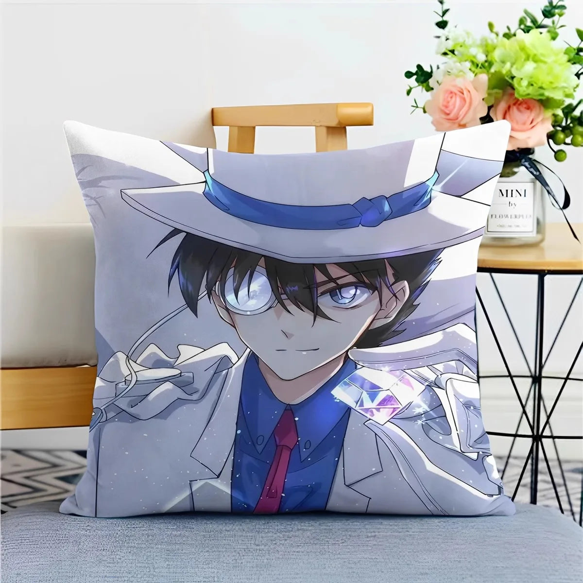Detective Conan Pillowcase – Soft Anime Cushion Cover with Zipper for Sofa & Bedroom Decor