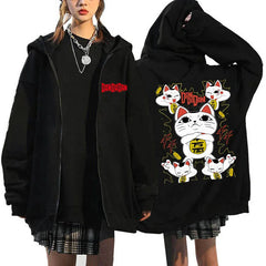 Dandadan Turbo Granny Graphic Zip-Up Hoodie Harajuku Anime Streetwear