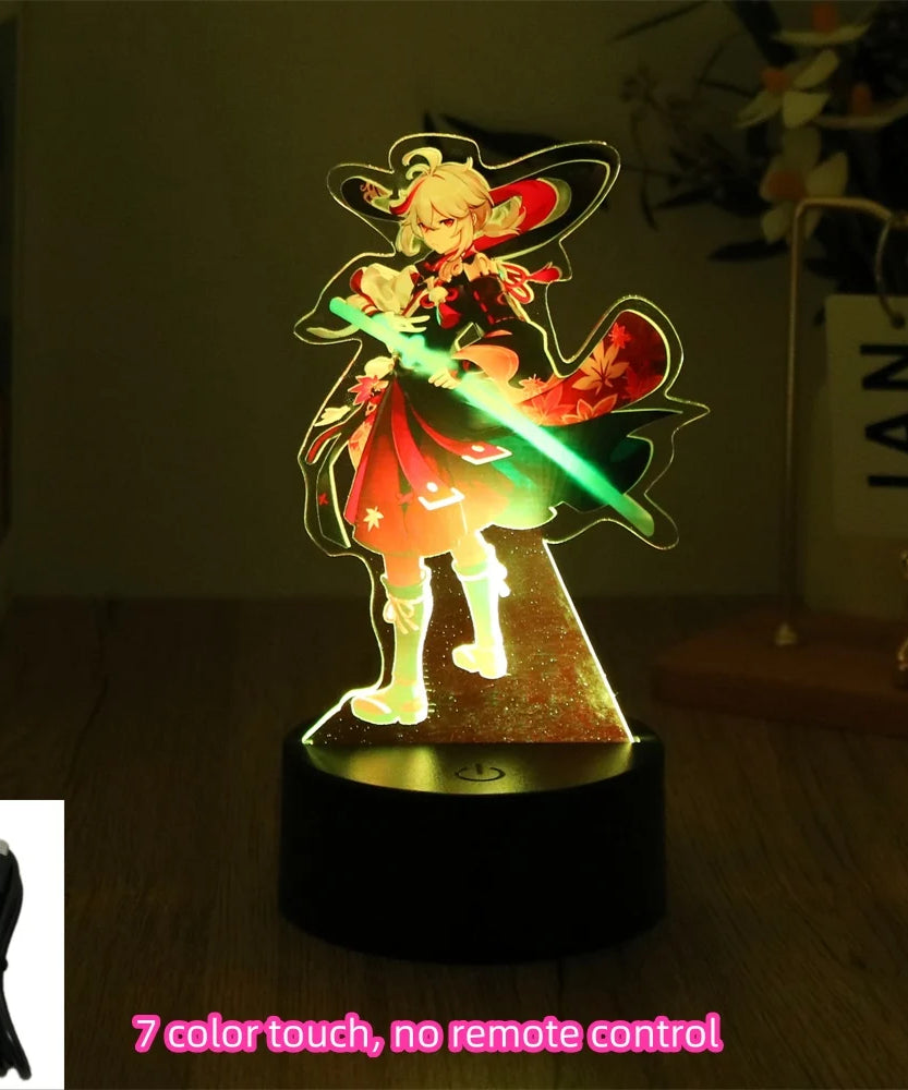 Genshin Impact 3D Lamp Anime LED Night Light Decorative Smart Touch dreamcast for Bedroom Home Decoration Valentine's Day Gift