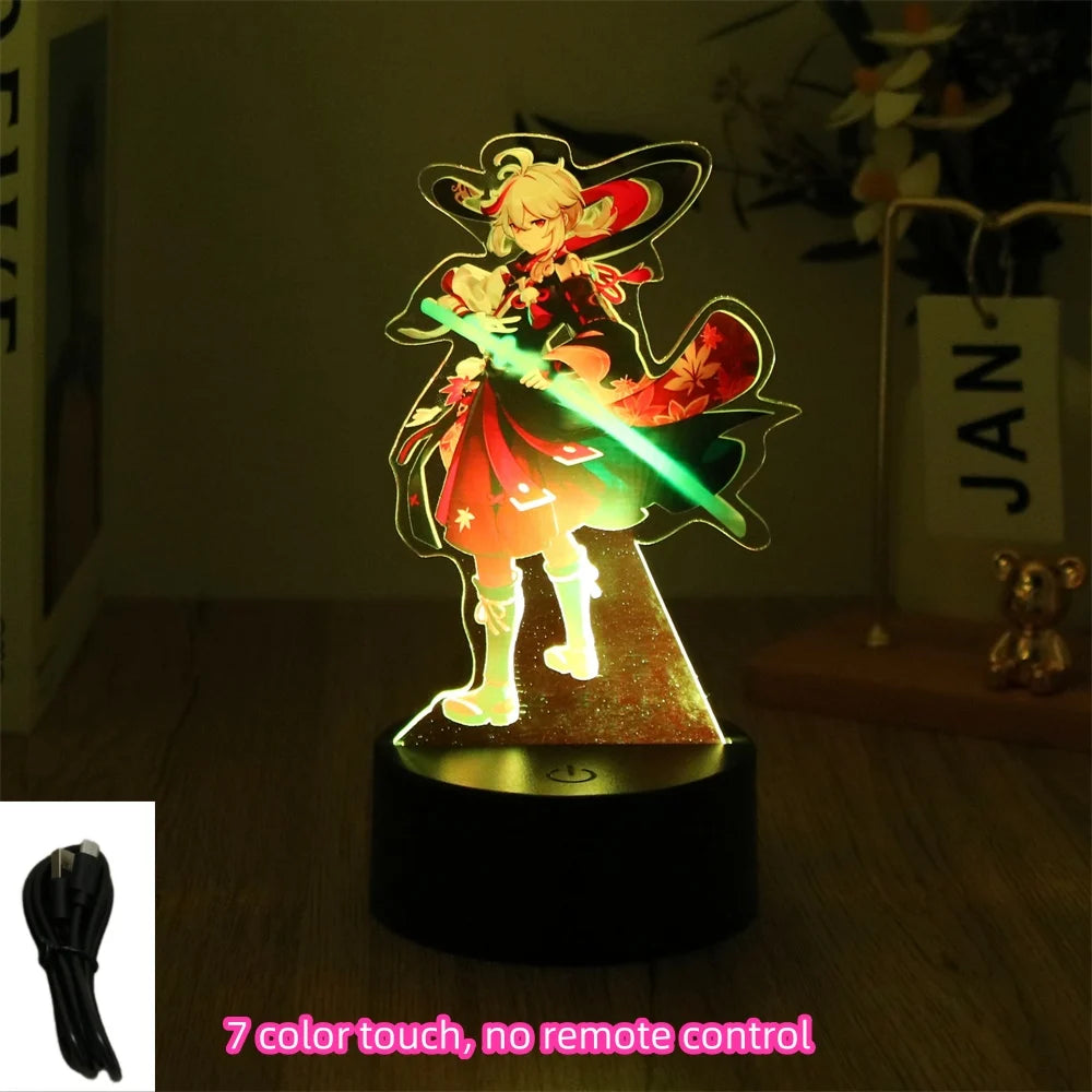 Genshin Impact 3D Lamp Anime LED Night Light Decorative Smart Touch dreamcast for Bedroom Home Decoration Valentine's Day Gift