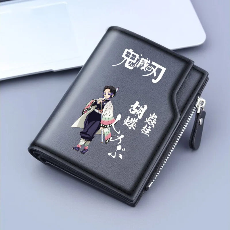 Demon Slayer Wallet Anime Coin Purse Men Credit Card Holder Boy Student Fashion Short Trifold Money Key Storage Pouch