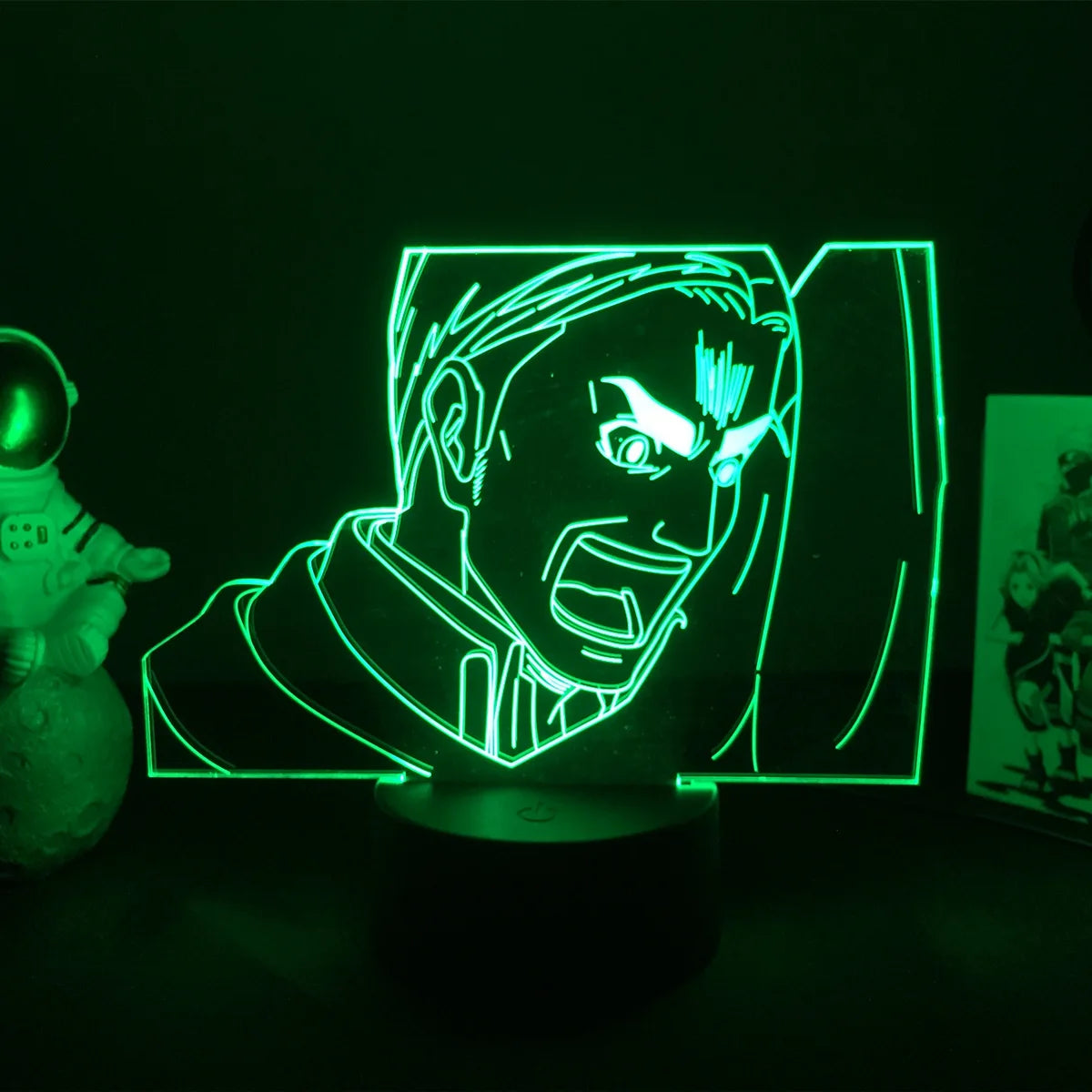 Anime 3D Lamp Attack on Titan Acrylic Luminous Stand Mikasa Ackerman Eren Yeager Action Figure For Kids Children Gifts