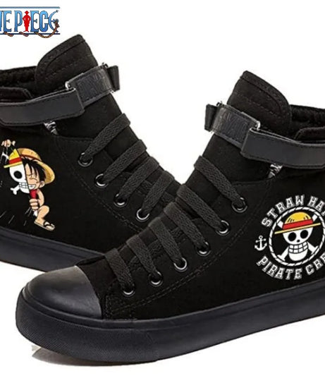 New Style Animation One Piece Luffy Autumn and Winter High Top Students Leisure Sports Shoes Breathable Non-slip Shoes Gifts