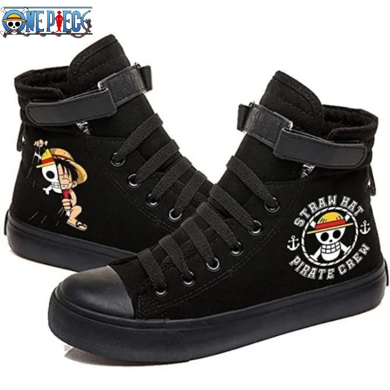 New Style Animation One Piece Luffy Autumn and Winter High Top Students Leisure Sports Shoes Breathable Non-slip Shoes Gifts