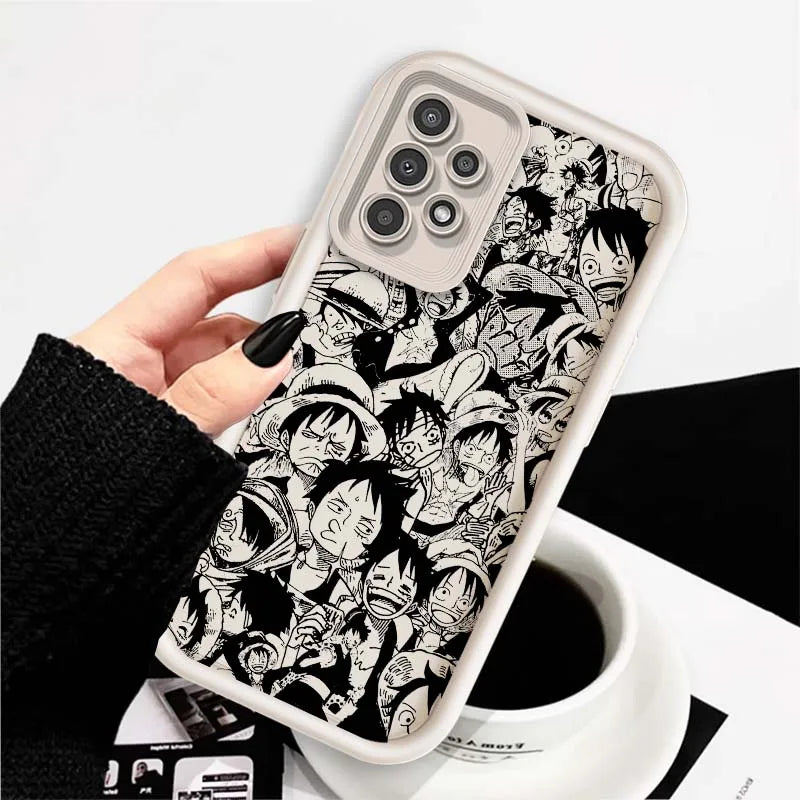One Piece Nami D. Luffy Cute For Samsung A71 A52 A51 A34 A33 A22 A16 A15 A13 A04 A06 Note 20 Ultra 5G Eye Ladder Phone Case