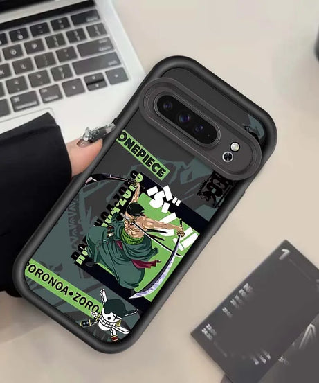 Anime Zoro One Piece Luffy Art Phone Case For Google Pixel 9 8A 8 7 7A Pro XL 5G Eye Ladder Soft TPU Shockproof Cover