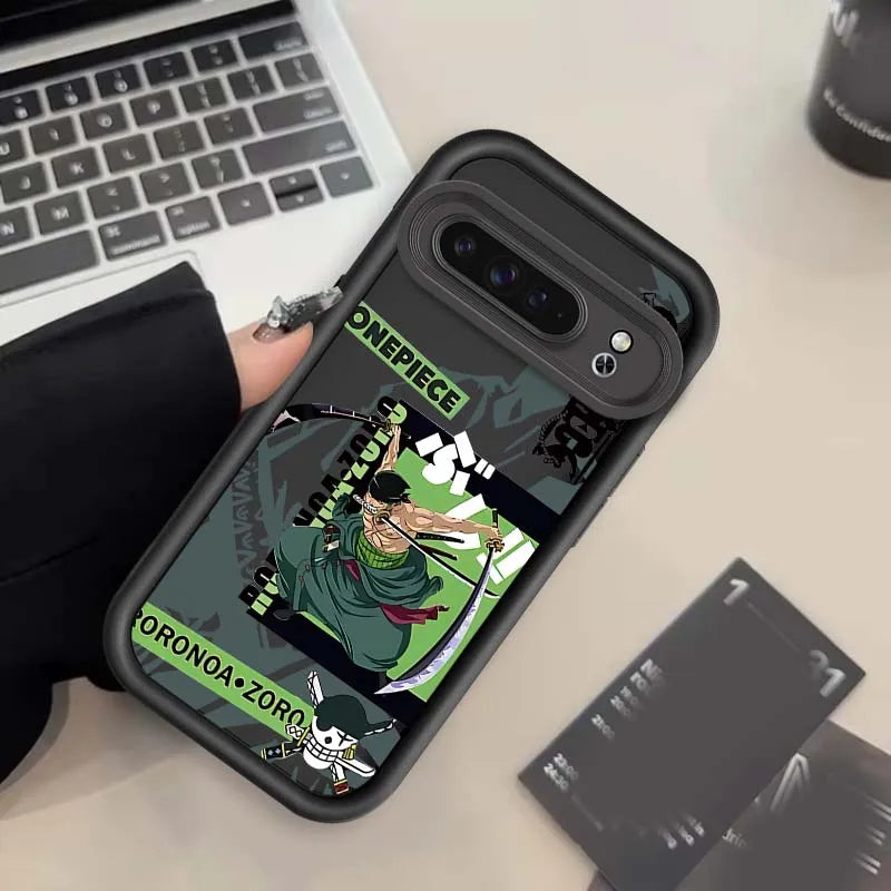 Anime Zoro One Piece Luffy Art Phone Case For Google Pixel 9 8A 8 7 7A Pro XL 5G Eye Ladder Soft TPU Shockproof Cover
