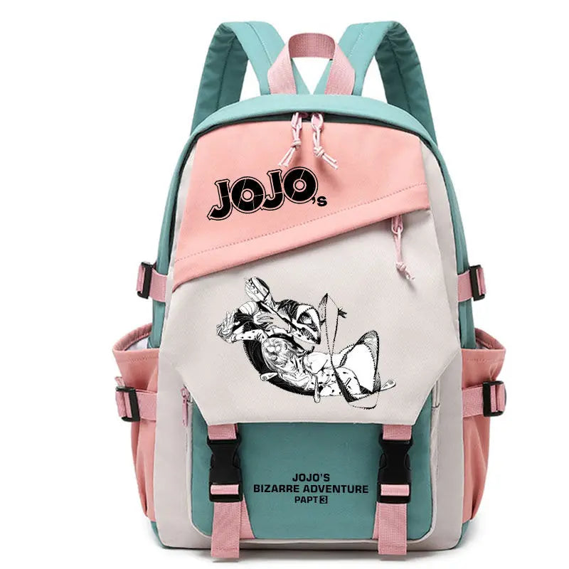 Kujō Jōtarō Anime JoJo's Bizarre Adventure Backpack Student School Bag Canvas Teens Outdoor Travel Backpack Fashion Gift