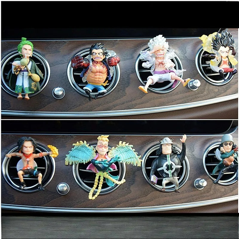 One Piece Car Air Outlet Perfume Clip Model Ornaments Luffy Captain Zoro Action Figures Auto Air Conditioning Port Decor
