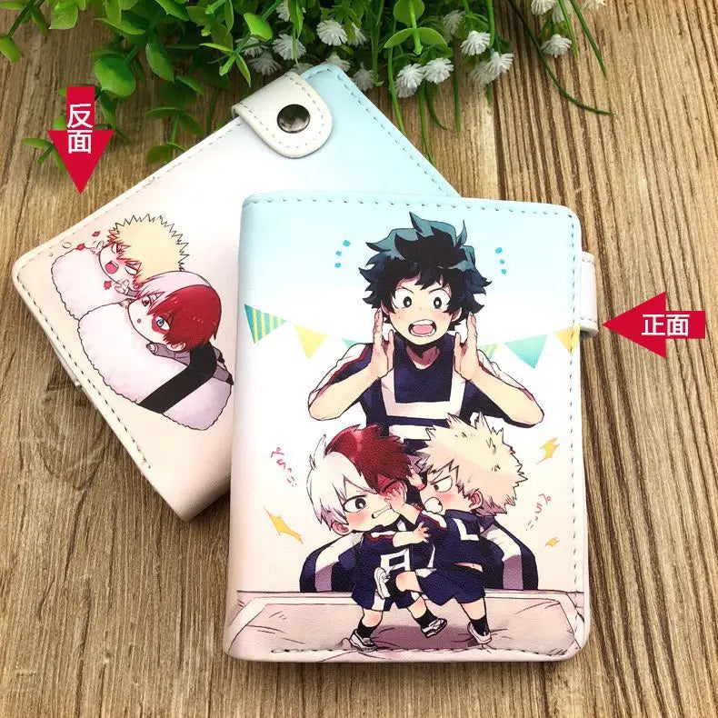 My Hero Academia Todoroki Shoto Men's Anime Wallet Midoriya Izuku PU Leather Purse