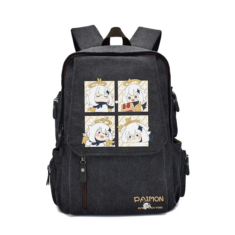 New Genshin Impact Anime Peripheral Rucksack Primary and Secondary School School Bag Men's and Women's Backpack Birthday Gift