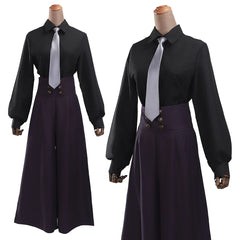 Anime Jujutsu Kaisen Mei Mei Cosplay Costume – Black Shirt, Purple Pants & Tie Set