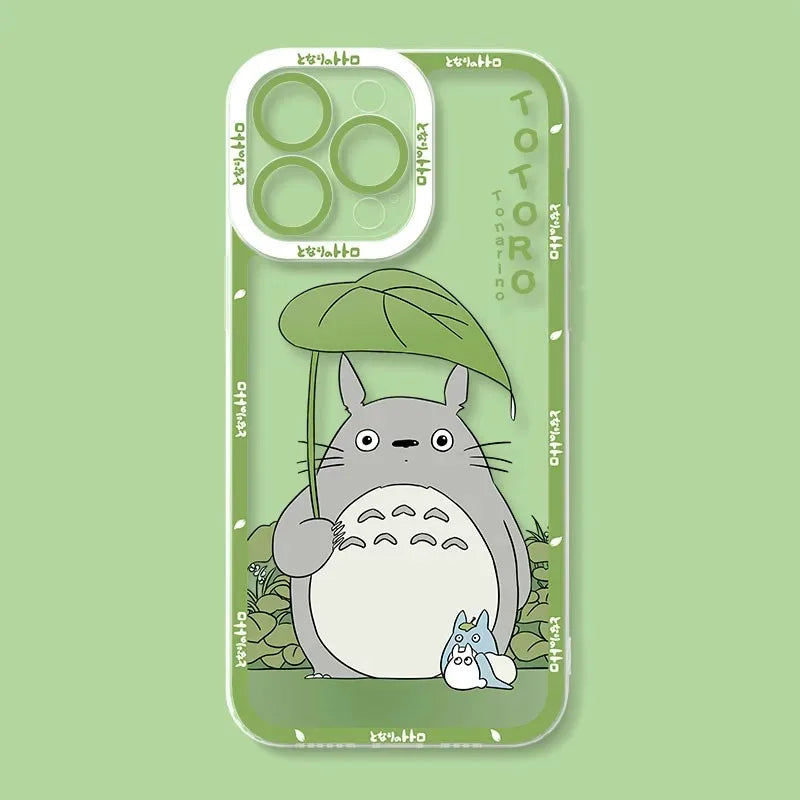 Cute T-TotoroS Phone Case For iPhone 16 Pro Max 15 14 Plus 13 12 11 Pro XR XS X 8 7 SE 2020 Soft Silicone Clear Cover
