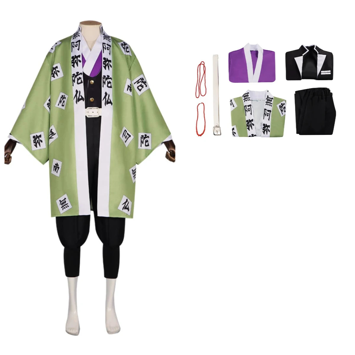 Demon Slayer Anime Peripheral Makomo Kanroji Mitsuri Kokushibo Nakime Costume Style Kimono Cos Outfit Halloween Party