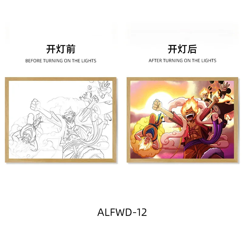 Sun God Nika Luffy Light-Up Frame – One Piece LED Desktop Decor