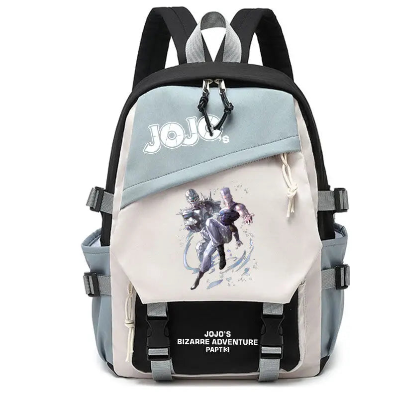 Kujō Jōtarō Anime JoJo's Bizarre Adventure Backpack Student School Bag Canvas Teens Outdoor Travel Backpack Fashion Gift