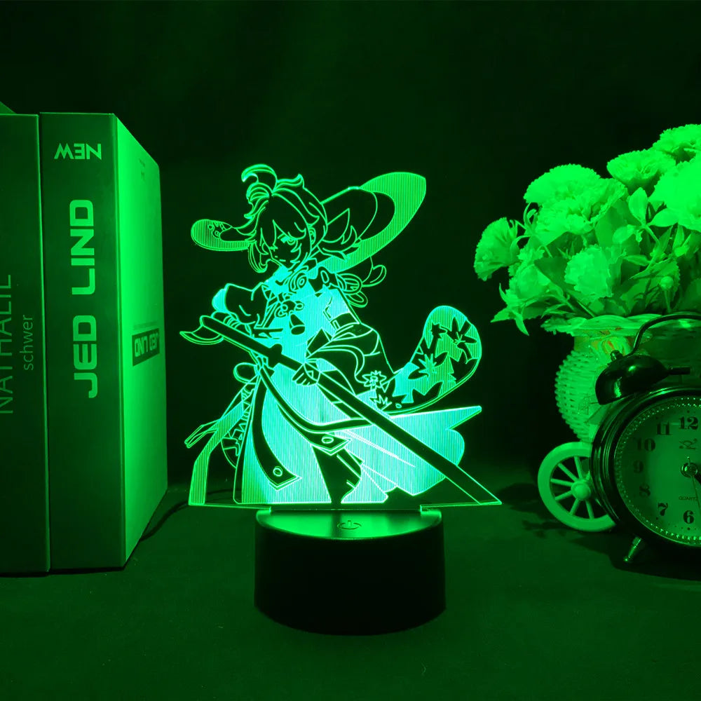 Newly Genshin Impact Night Light Yae Miko Game Figures Acrylic Stand Model 3D Table Lamp Kids Git Acrylic Bedside lamp