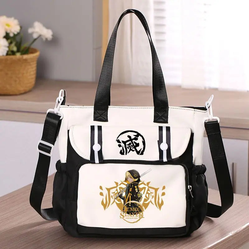 Anime Demon Slayer Kamado Tanjirou New Shoulderbag Men Women Crossbody Bags Student Fashion Large Capacity Handbag Holiday Gifts