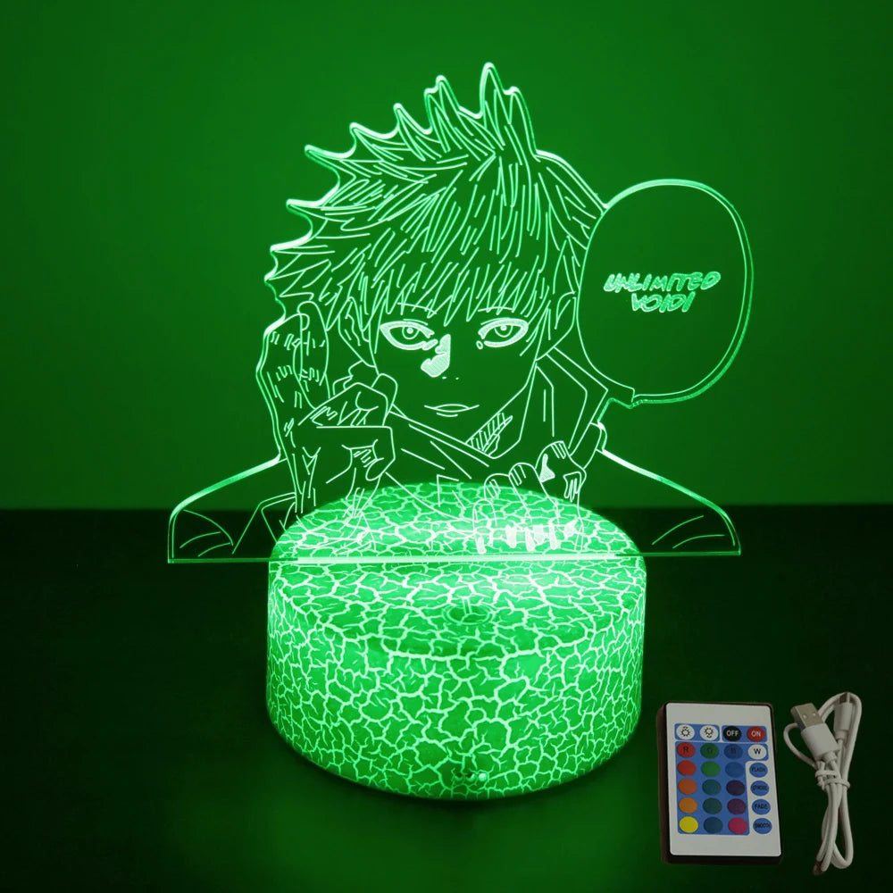 3D Anime Lamp Jujutsu Kaisen Led Night Light RGB Table Lamps Satoru Gojo Action Figure Kids Bedroom Desk Home Decor Friend