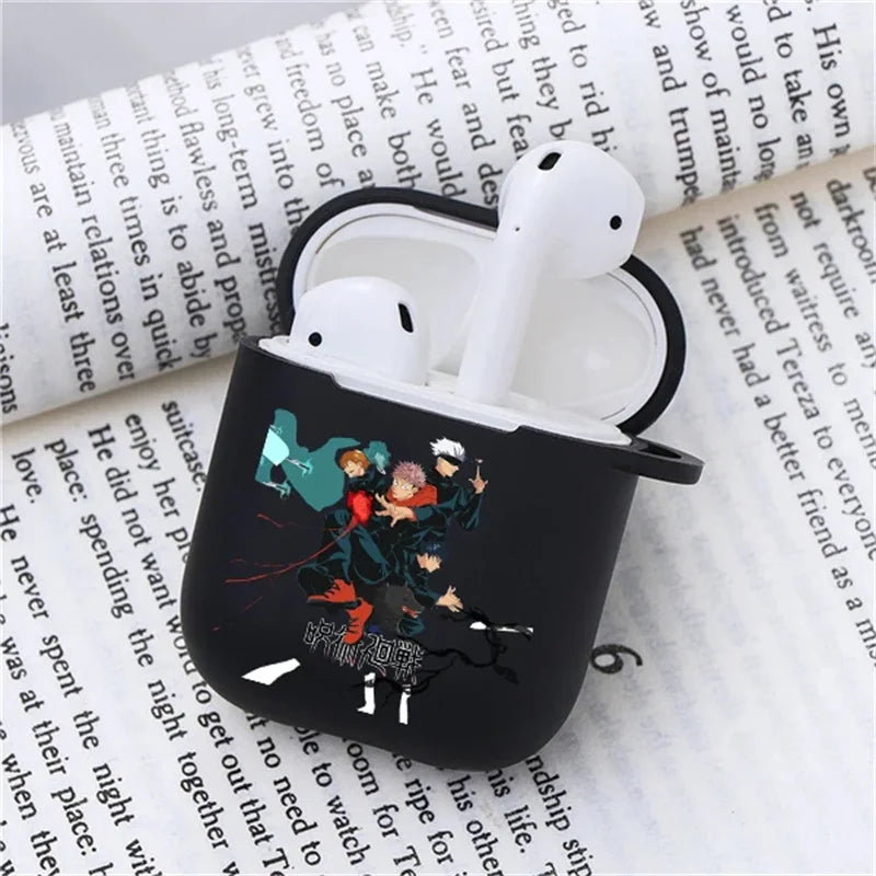Anime Jujutsu Kaisen Case for Airpods 3 2 1 Pro Silicone Bluetooth Headphone Cover Gojo Satoru Air Pod Earphone Box Black Coque