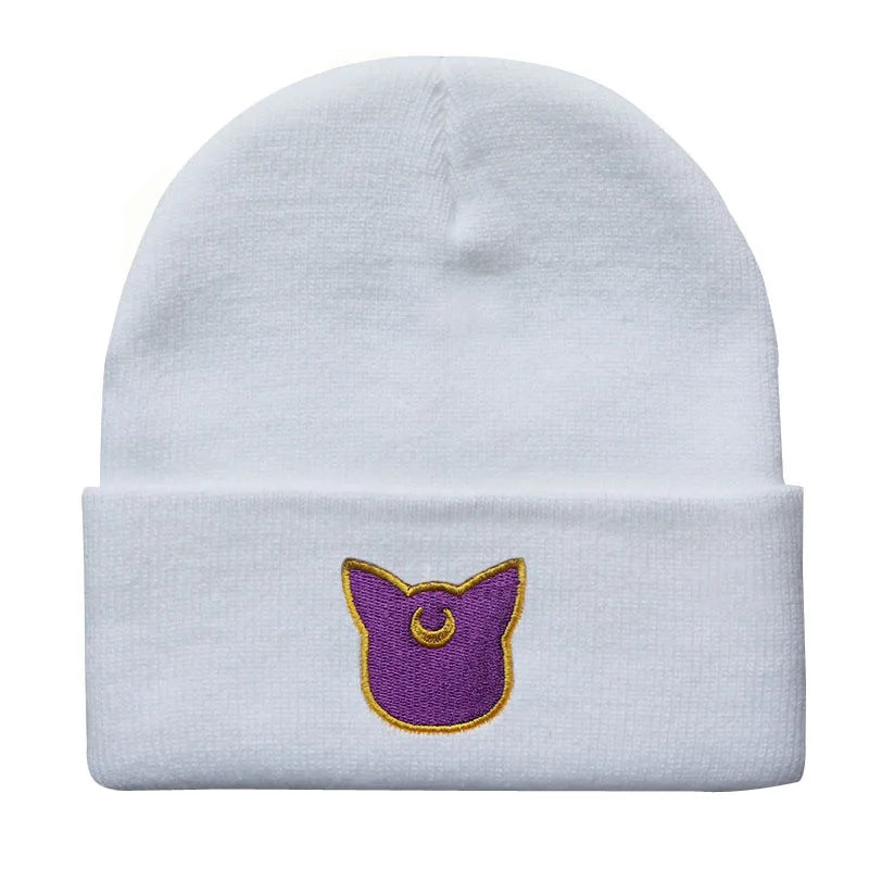 Sailor Moon Beanies Hats Anime Winter Street Punk Knitted Bonnet Caps Warm Elasticity Embroidery Hip Hop Cycling Skiing Hats