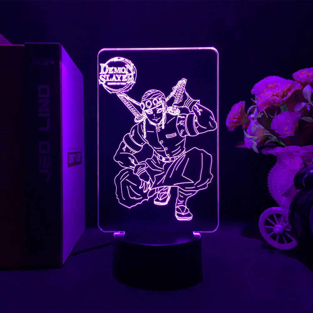 Anime Demon Slayer 3D LED Nightlight Figure for Kids Child Bedroom Decor Cool Kimetsu No Yaiba Lamp Gift Dropshopping