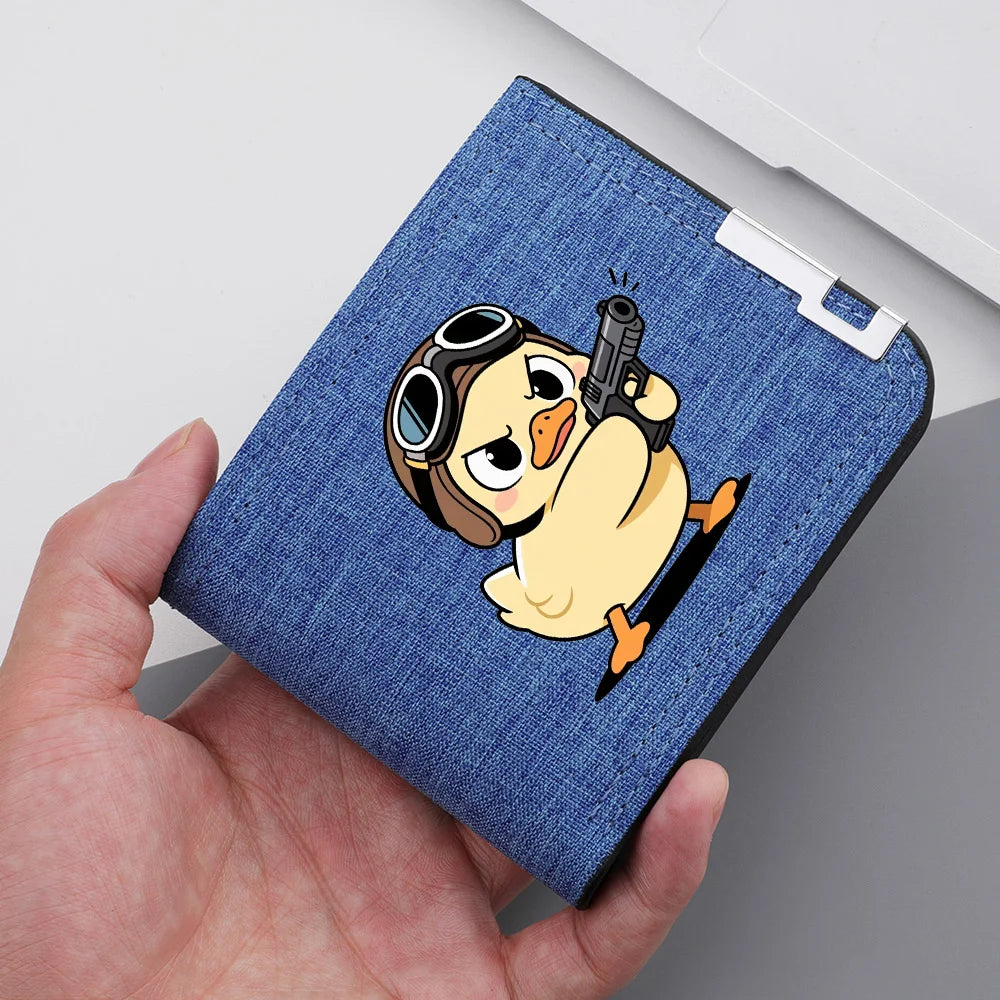 Men's Short Wallet Canvas Material Anime Personality Youth High School Multi-Slot Card Wallet