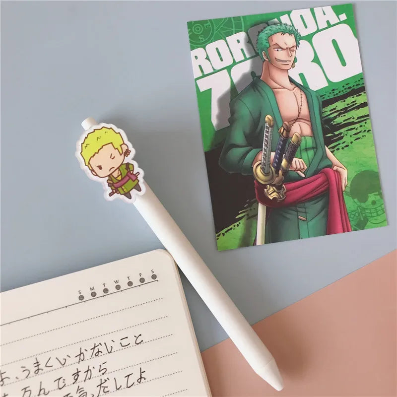 One Piece Neutral Pen Press Bullet Luffy Anime Adventure Black Office Writing Signature Pen Stationery School Supplies