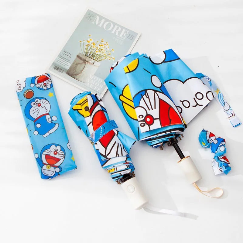 Doraemon sun umbrella cute personality creative fashion folding thickened sunscreen sunshade umbrella holiday gift