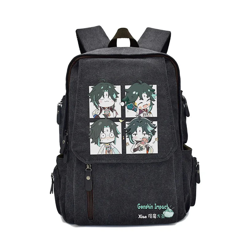 New Genshin Impact Anime Peripheral Rucksack Primary and Secondary School School Bag Men's and Women's Backpack Birthday Gift