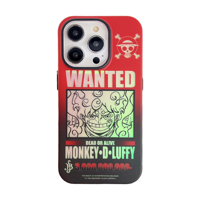 One Piece Luffy New Gear 5th Nika Laser Phone Case for iPhone 15 14 13 12 pro max 11 16 Men's Gift Back Cover