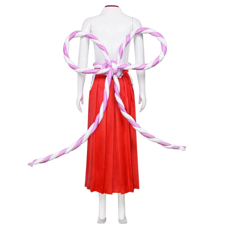 One Piece Yamato Wano Country Kimono Sets Kozuki Oden Oniji Cosplay Costume with Wig Headgear for Halloween Anime Wafuku Party