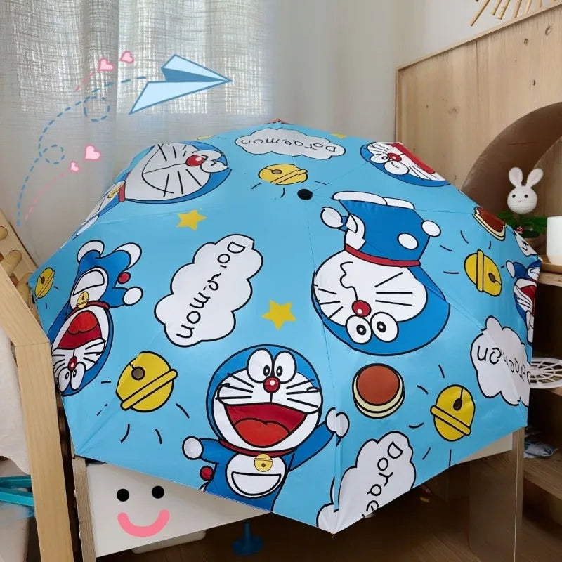 Doraemon sun umbrella cute personality creative fashion folding thickened sunscreen sunshade umbrella holiday gift