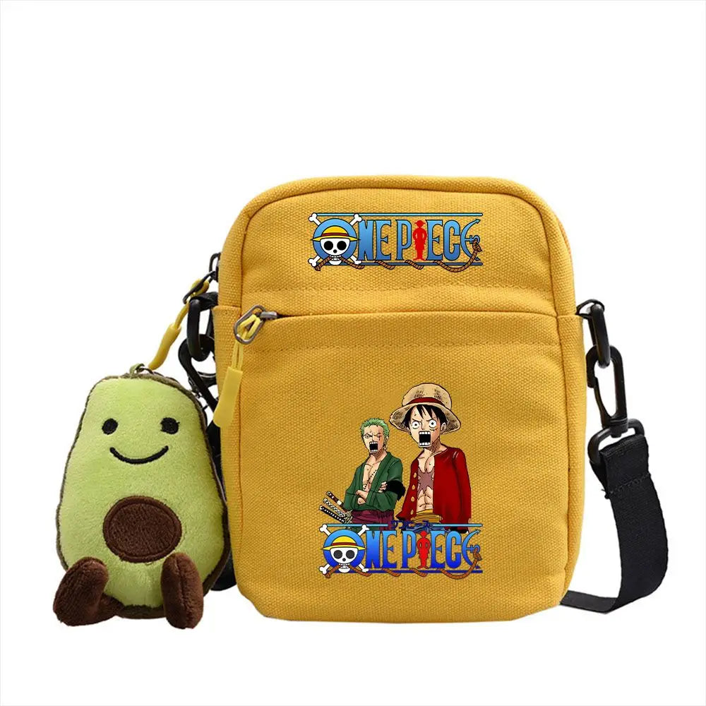 One Piece Shoulder Bag Anime Personality Creative Children's Print Crossbody Bag, Student Canvas Bag Holiday Gift