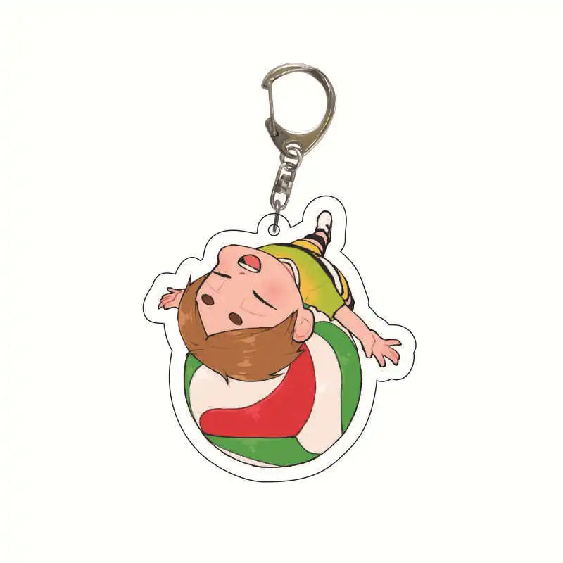 Acrylic Haikyuu Hinata Shoyo Tobio Kageyama Anime Keychain Jewelry Campus Related Products Cultural Friends Gift Bag Charms New