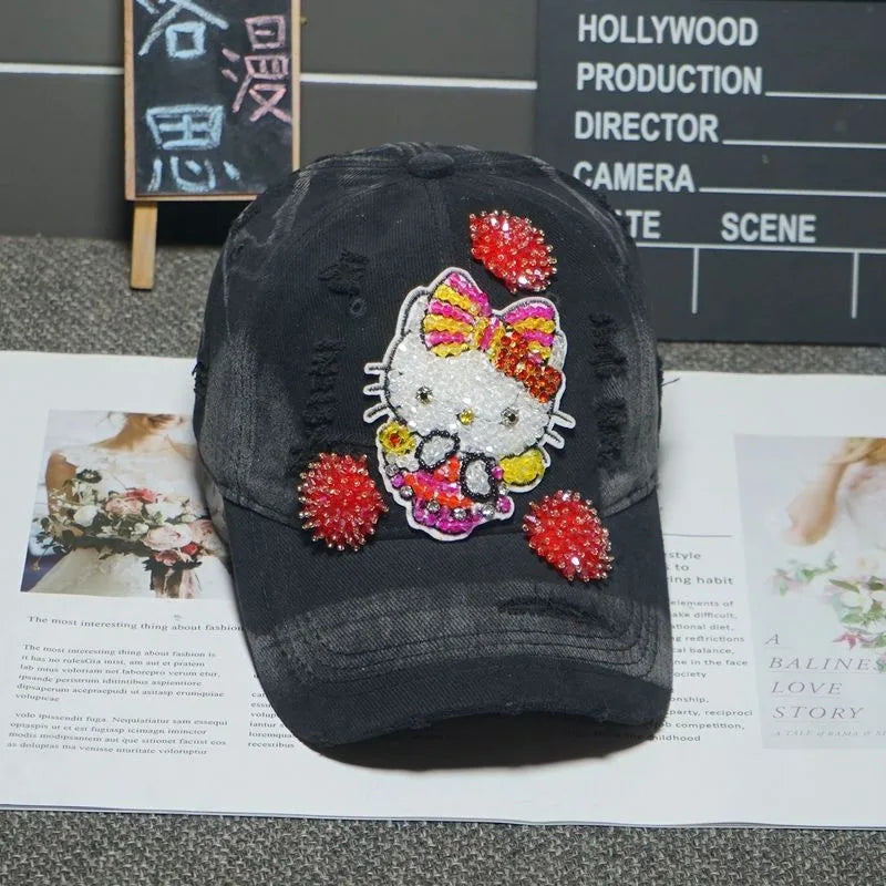 Sanrio Peaked Cap Women's New Hello Kitty Age-reducing Sports and Leisure Baseball Cap Sun Protection Versatile Sun Hat