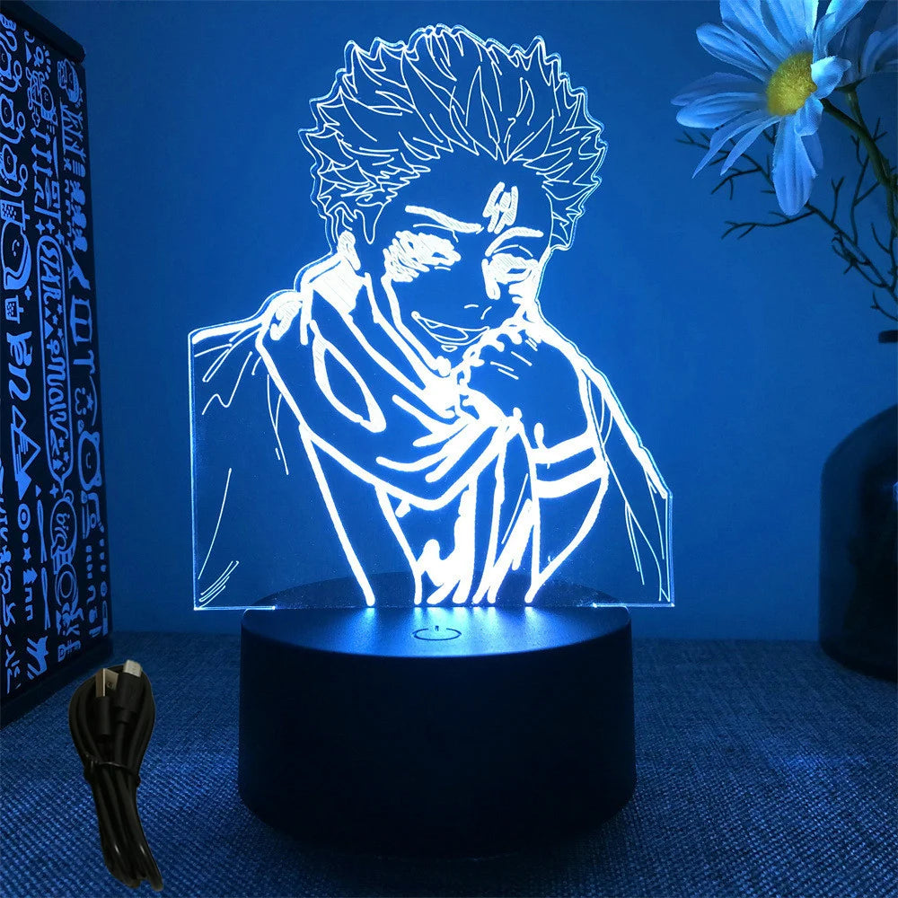 3D Anime Lamp Jujutsu Kaisen Led Night Light RGB Table Lamps Satoru Gojo Action Figure Kids Bedroom Desk Home Decor Friend